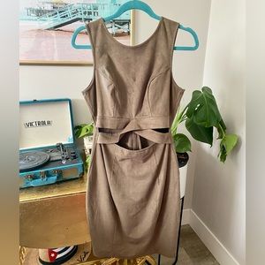 Soft velour type sleeveless Guess dress with peek-a-boo waist line in size M